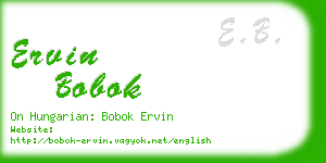 ervin bobok business card